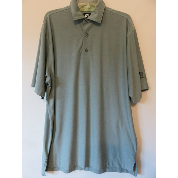 Foot Joy FJ Light Green Golf Polo Shirt Sz L Harford Mutual Logo Athletic EUC - Picture 2 of 9